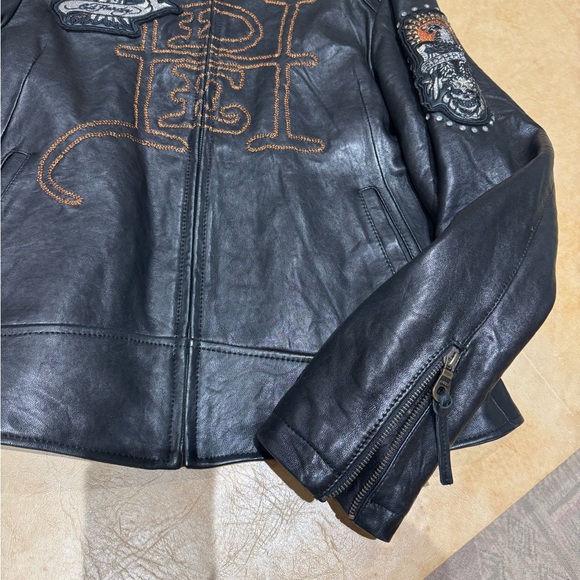 PRICE DROP: Top quality fitted leather ED HARDY/CHRISTIAN AUDIGIER for AVIREX, L - Picture 8 of 9